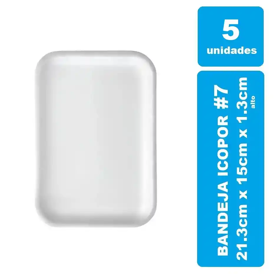 Bandeja Icopor #7 Blanca X 5und