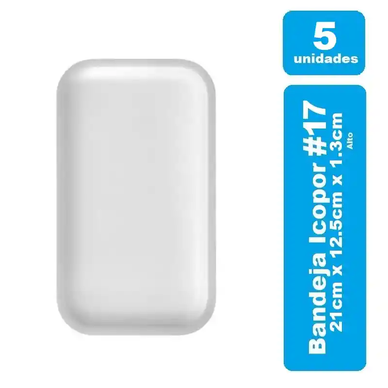 Bandeja Icopor #17 Blanco X 5und