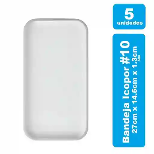 Bandeja Icopor #10 Blanco X 5und