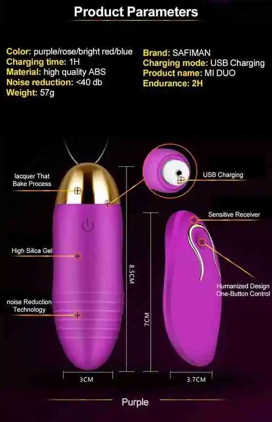 Huevo Vibrador Carga Usb