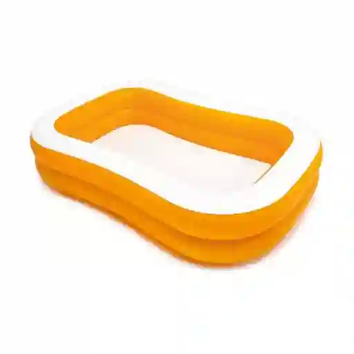 Piscina Inflable Rectangular Intex Naranja Y Blanca Q-14