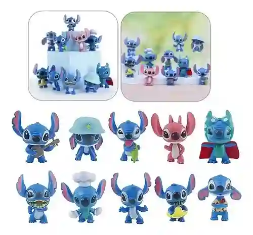 Stich Set 10 Figuras Stitch De Disney Juguete Muñecos Kawaii