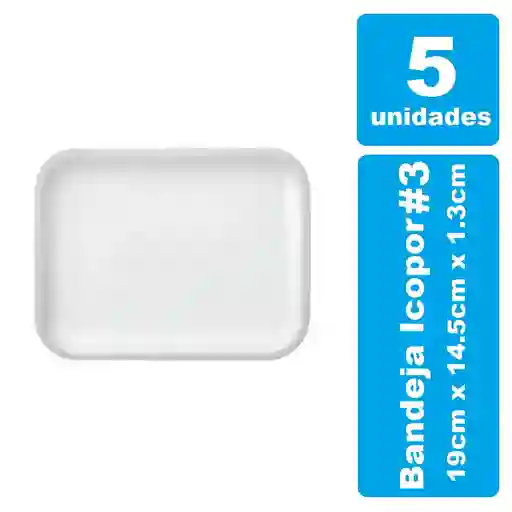 Bandeja Icopor #3 Blanca X 5und