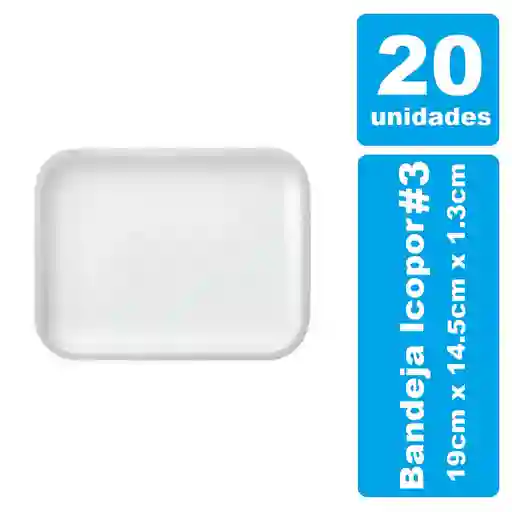 Bandeja Icopor #3 Blanca X 20und