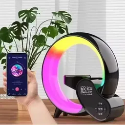 Luz Nocturna 7 En 1 Rgb G-smart Recargable, Reloj Despertador Inteligente Con Altavoz Bluetooth