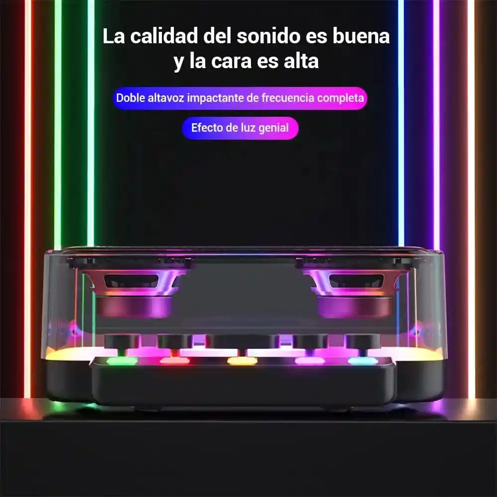 Bocinas Inalambricas Portatil Altavoz Bluetooth Con Rgb Led