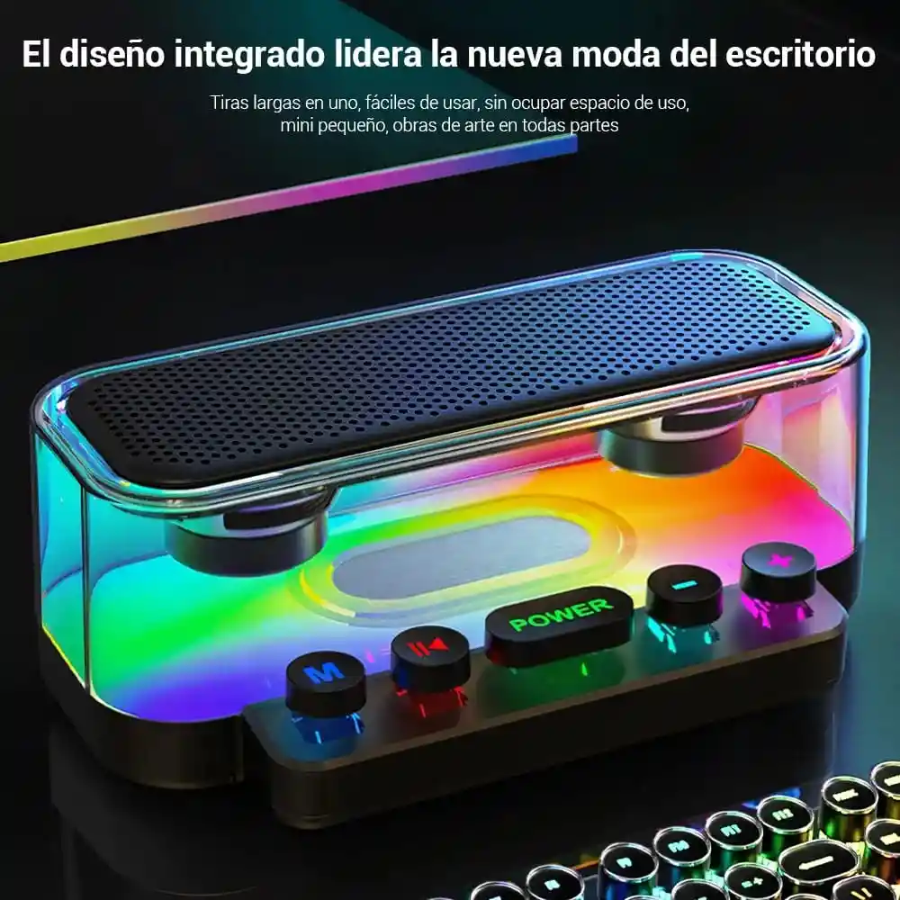 Bocinas Inalambricas Portatil Altavoz Bluetooth Con Rgb Led
