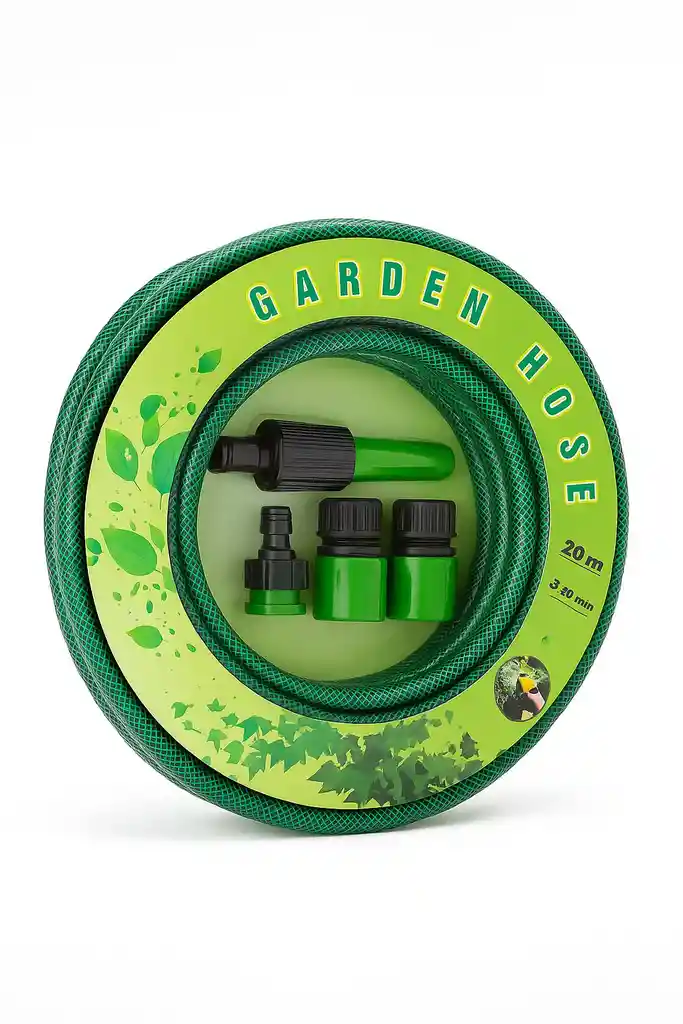 Manguera De Jardin Con Kit De Boquillas Multiuso 20mtrs