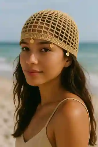 Gorro Tejido Para La Playa Arena Chic
