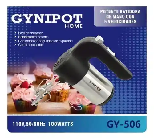 Batidora Manual Gynipot 100 Watts 5 Velocidades Gy-506