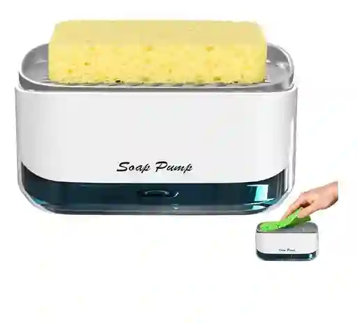 Dispensador De Jabon Liquido Lavaplatos Con Esponja