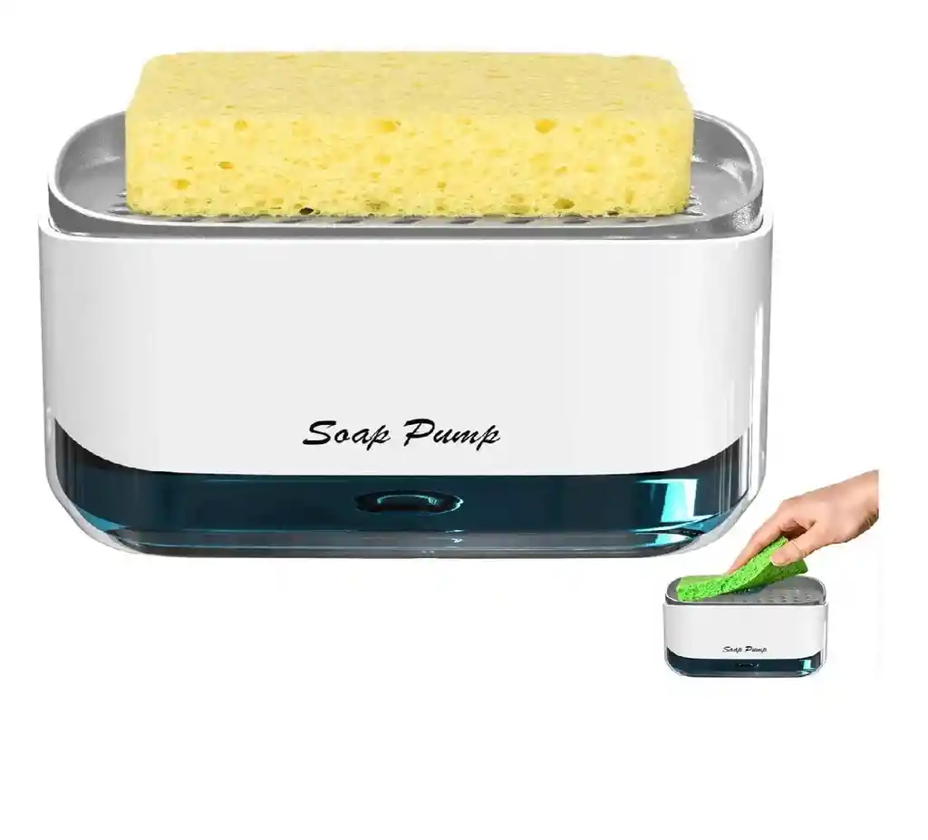 Dispensador De Jabon Liquido Lavaplatos Con Esponja