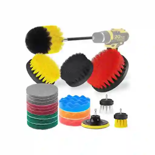 Limpieza De Auto Hogar Set Cepillos Para Taladro 20 Piezas