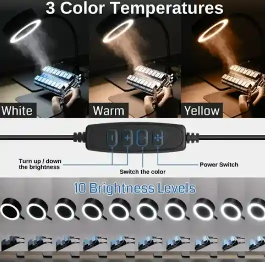 Ventilador Extractor De Humo Portátil Flexi Luces Abrazadera