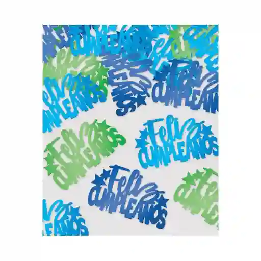 Confeti Verde/azul De Feliz Cumpleaños