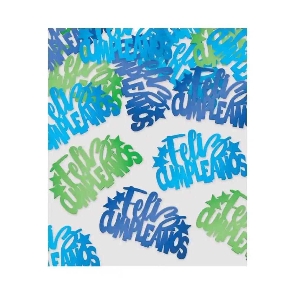 Confeti Verde/azul De Feliz Cumpleaños