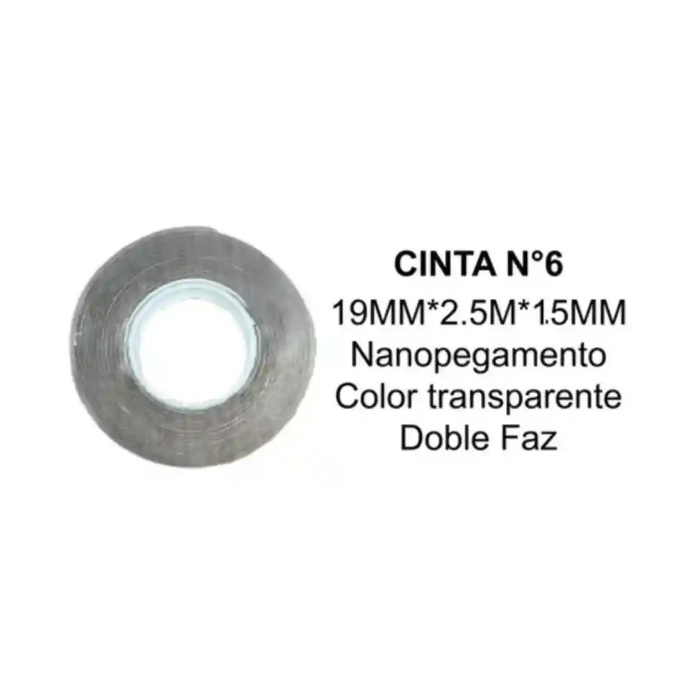 Cinta Adhesiva Doble Cara Lisa Transparente X 2,5mtrs N°6