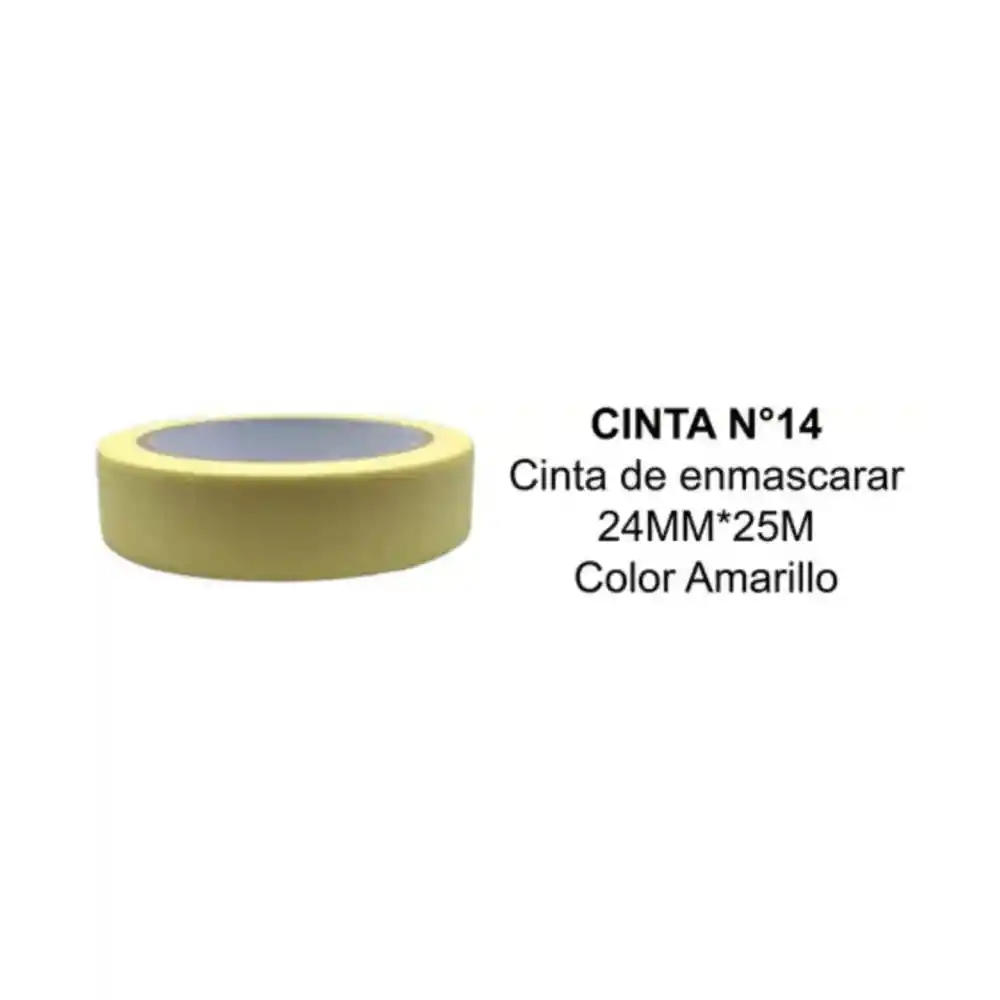Cinta Ancha De Enmascarar Amarillo X 25 Metros N°14