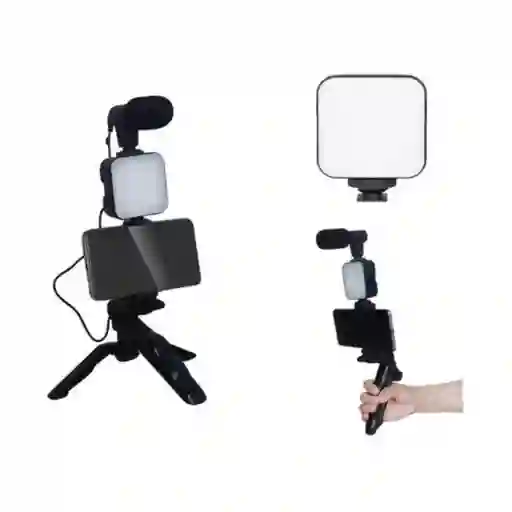 Estabilizador Soporte Celular Luz Led Micrófono + Control R11