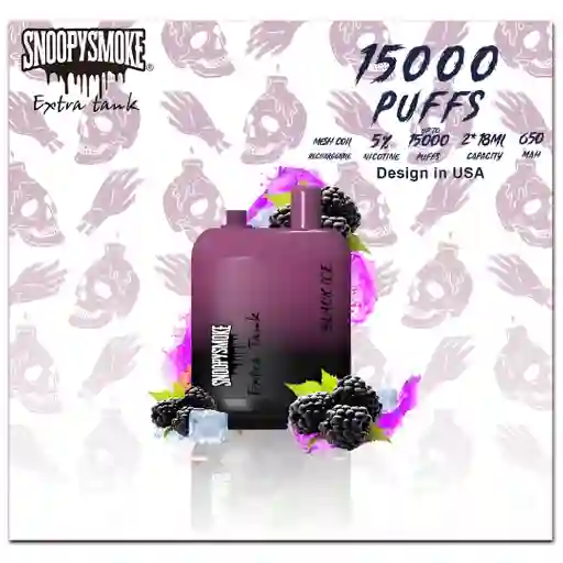 Vuse Vaper Snoopy 15.000 Puffs Doble Sabor Mora Helada