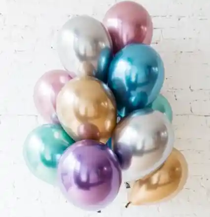 Paquete Por 20 Unidades De Globos Bombas R-12 Colores Metalizados