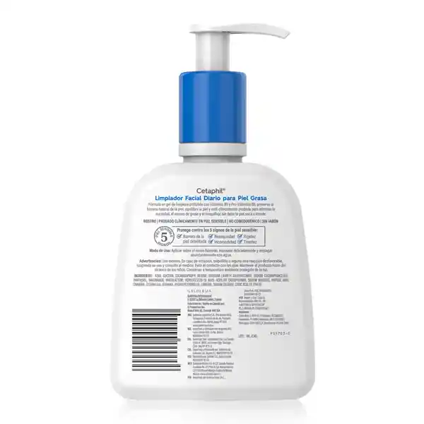 Limpiador Liquido Facial Diario Cetaphil Para Piel Grasa 273ml
