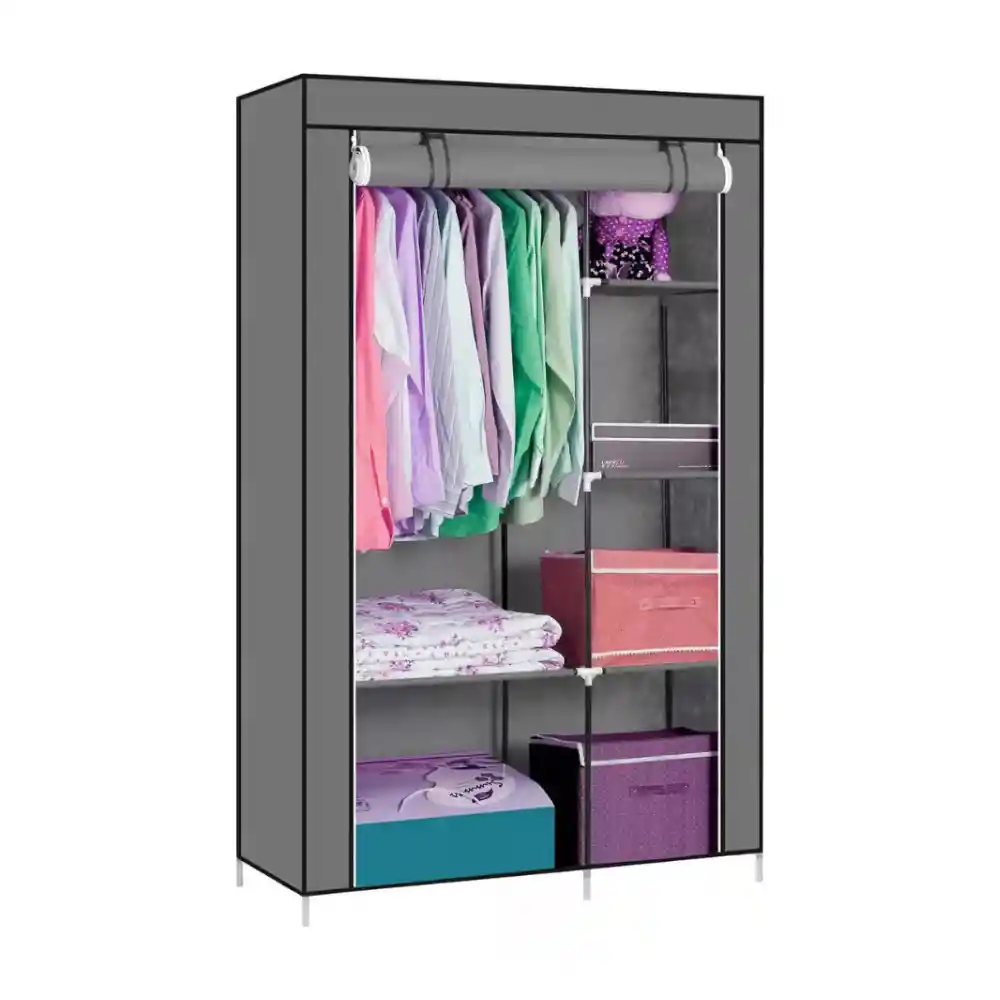 Closet Ropero Armario Armable En Tela Gris T09a