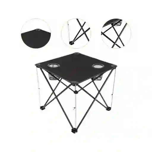 Mesa Plegable Para Camping Con Porta Vasos W04