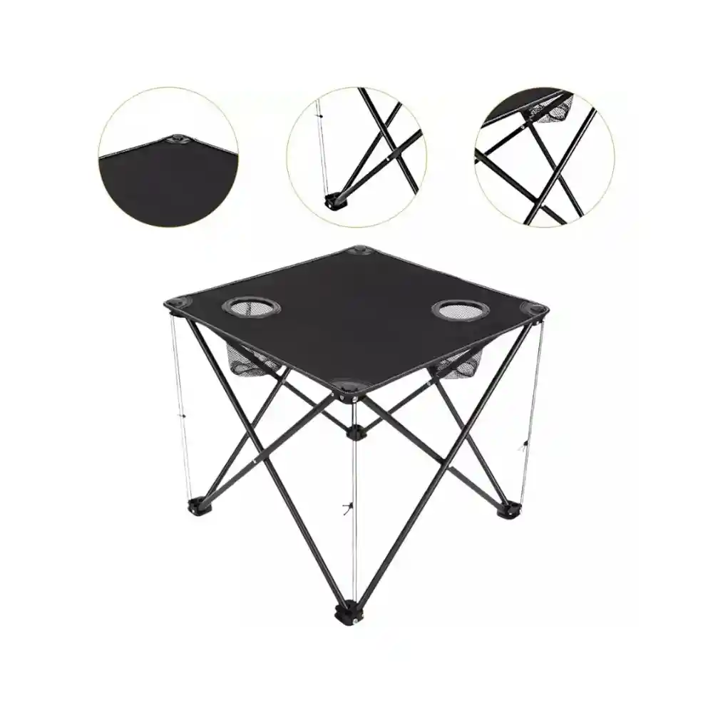 Mesa Plegable Para Camping Con Porta Vasos W04