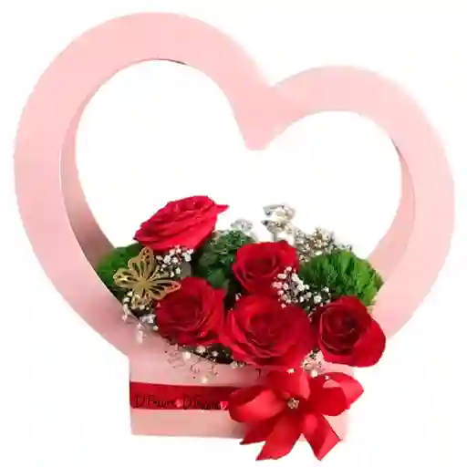 Arreglo Floral En Caja De Corazón