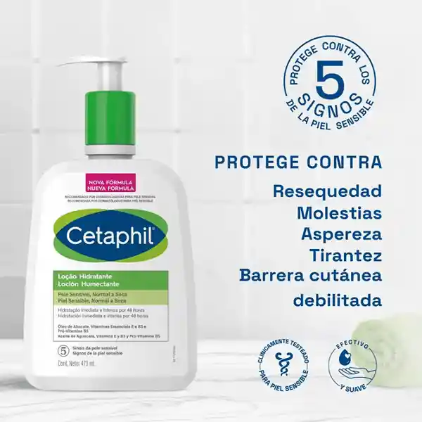 Loción Humectante Cetaphil Piel Sensible Secas A Normales 473ml