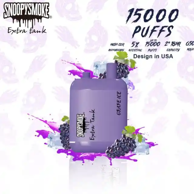 Vuse Vaper Snoopy 15.000 Puffs Doble Sabor Uva Helada