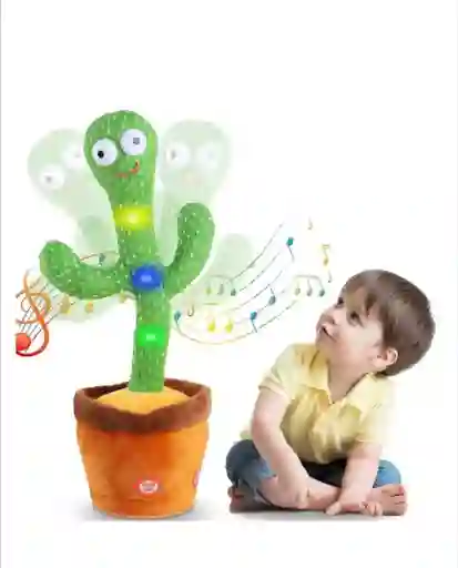 Juguete Muñeco Cactus Bailarin Imita La Voz Recargable.