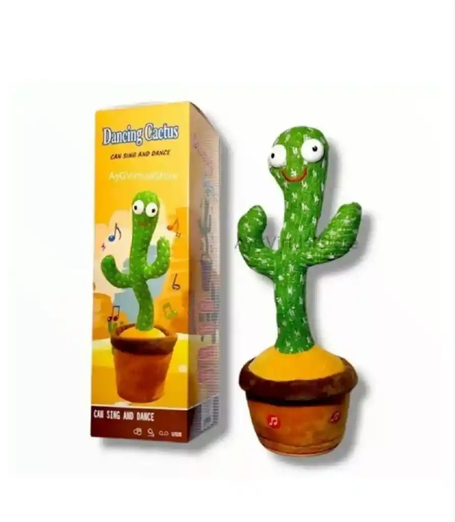 Juguete Muñeco Cactus Bailarin Imita La Voz Recargable.