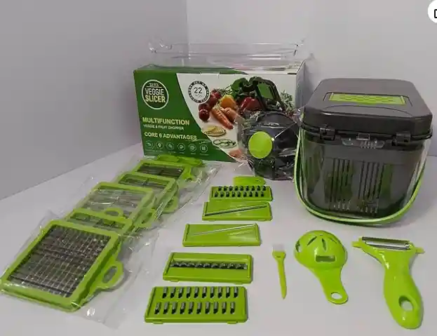 Picador De Verduras, 22 En 1 Cortador De Verduras Y Picadoras Con Recipiente, Cortador De Mandolina De Alimentos, Rallador De Queso, Picadora De Cebolla