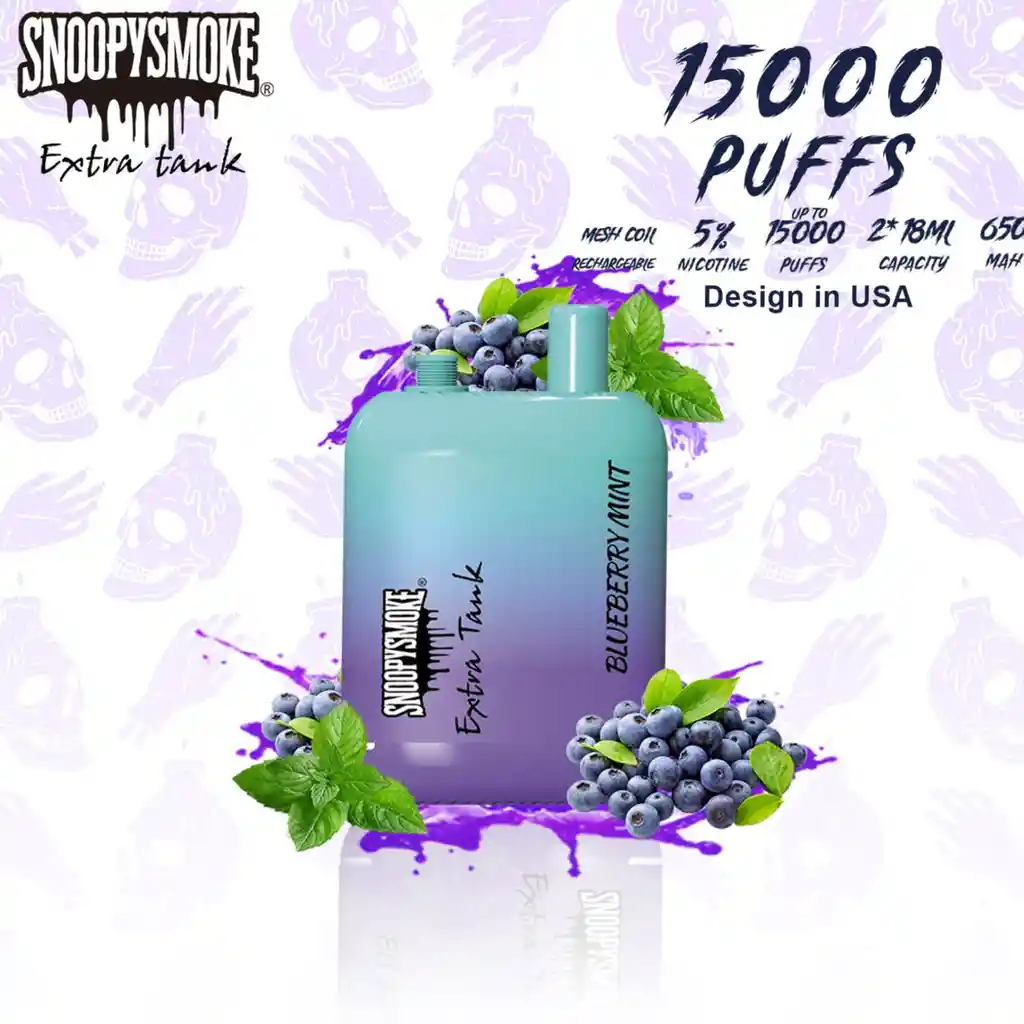 Vuse Vaper Snoopy 15000 Puffs Doble Sabor Frambuesa Menta
