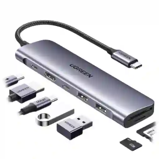 Hub Usb-c A X2 Usb-a, X2 Usb-c, X1 Hdmi, X1 Sd, X1 Tf Ugreen 15214