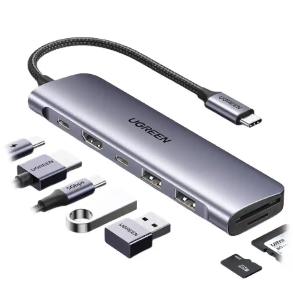 Hub Usb-c A X2 Usb-a, X2 Usb-c, X1 Hdmi, X1 Sd, X1 Tf Ugreen 15214