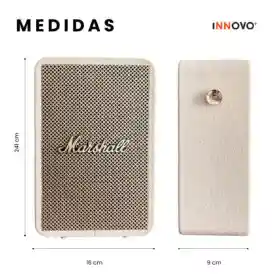 Parlante Retro Bluetooth Estilo Marshall Beige Potente Clásico Replica 1.1