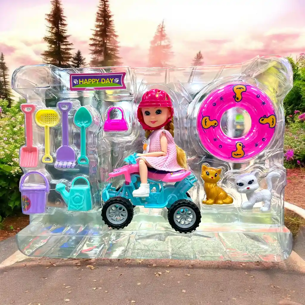 Set Juguete Muñeca Lorlian Jardinera Aventurera