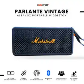 Parlante Bluetooth Sonido Potente Usb Mp3 Fm Marshall Azul Replica 1.1