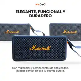 Parlante Bluetooth Sonido Potente Usb Mp3 Fm Marshall Azul Replica 1.1