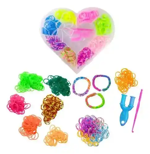 Set Kit Para Hacer Pulseras O Peinado Para Niña Style Diseño De Corazon