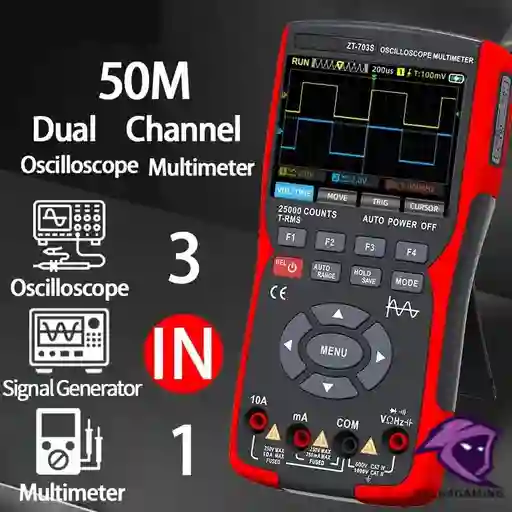 Osciloscopio 3 En 1 Dual Channel 50mhz, Multimetro, Generador De Señales, Tu Laboratorio Electrónico 3 En 1
