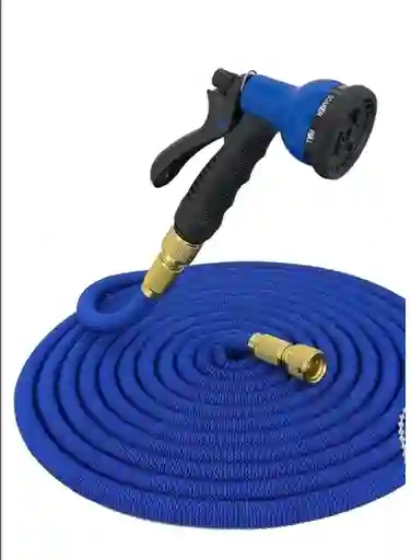 Manguera Expandible 15m Magic House Jardín + Pistola Color Azul