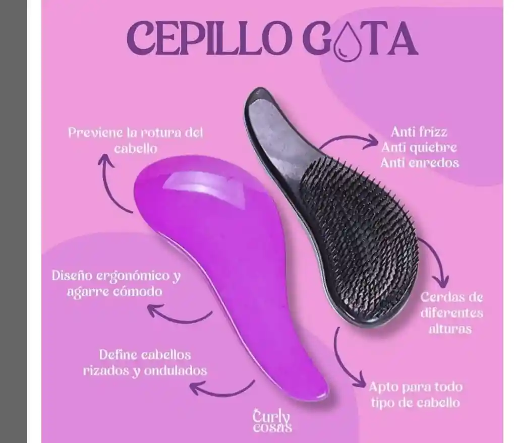 Cepillo Desenredante Anti Frizz Gota