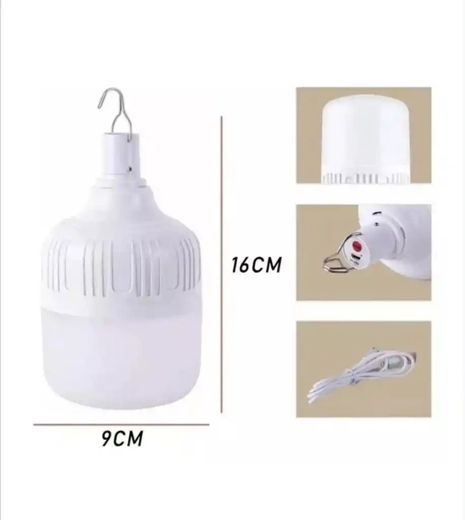 Bombilla Recargable Led Focos De Luz Para Camping Portatil