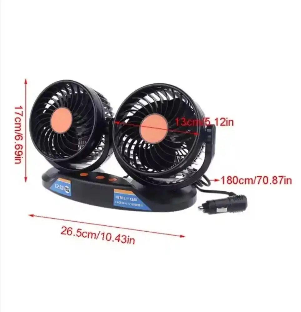 Ventilador Doble Para Carro Y Oficina Graduable Conexión Usb O Para Encendedor!