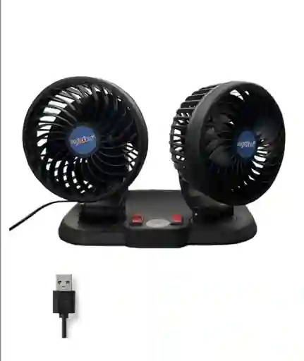 Ventilador Doble Para Carro Y Oficina Graduable Conexión Usb O Para Encendedor!