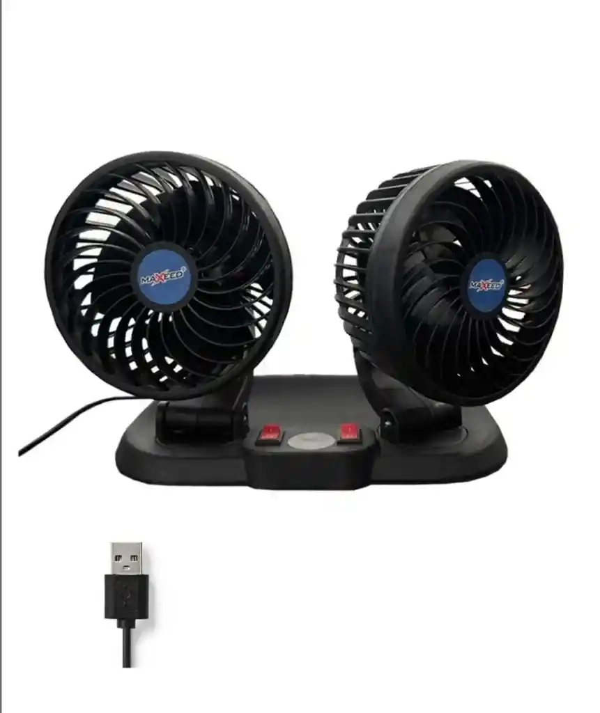 Ventilador Doble Para Carro Y Oficina Graduable Conexión Usb O Para Encendedor!